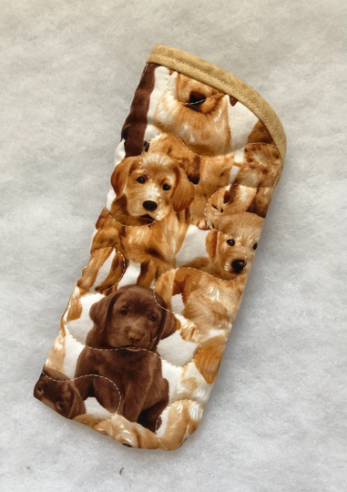 Quilted Eyeglass/Sunglass Case - Labrador Retriever Puppies Labs