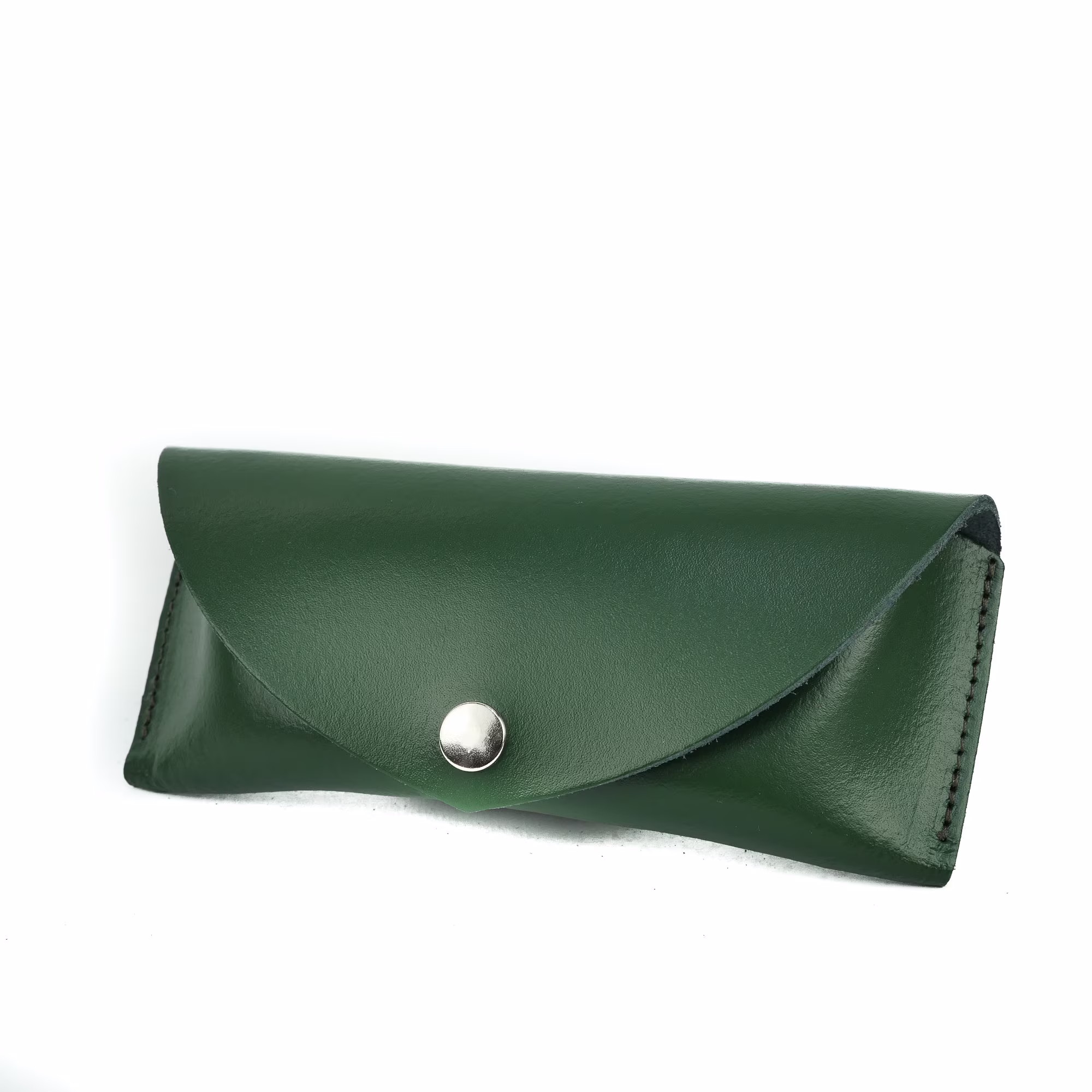 Dark Green Sunglasses Case // British Racing Leather Glasses Chroma