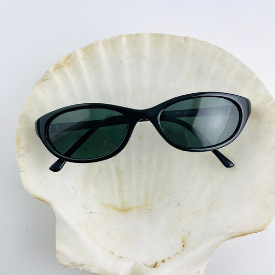 Authentic Vintage 90S Slim Black Cat Eye Sunglasses