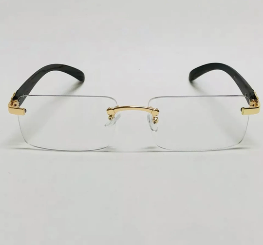 Luxury Rimless Buffs Sunglasses - Clear Black