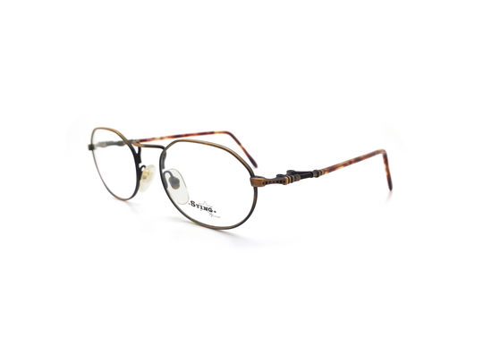 Vintage Sting Mod 4199 Col 449 90S Metal Glasses Frames // 1990S Designer Oval Eyeglasses