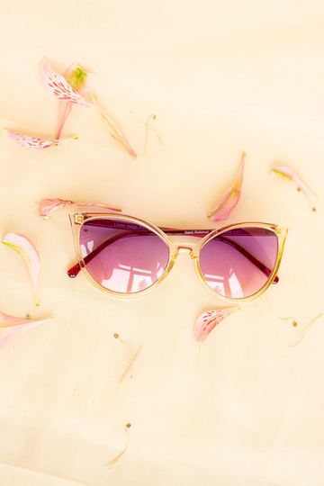 Pink & Lilac Large Delicate Cat Eye Sunglasses