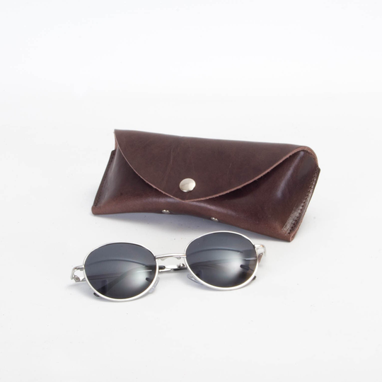 Leather Glasses Case | Sunglasses Pouch Sustainable Brown Sleeve Veg Tan