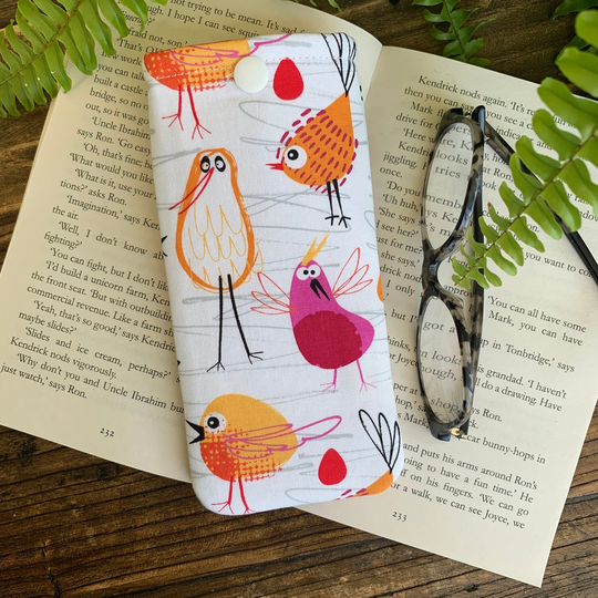 Handmade Bird Fabric Glasses Case Sunglasses Pouch Print Gift Idea