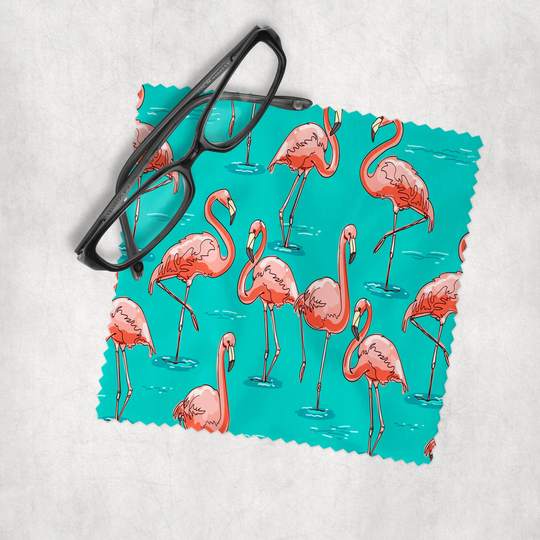 Lots Of Flamingos - Microfiber Lens Cleaning Cloth For Eyeglasses, Cameras, Smartphones & All Screens