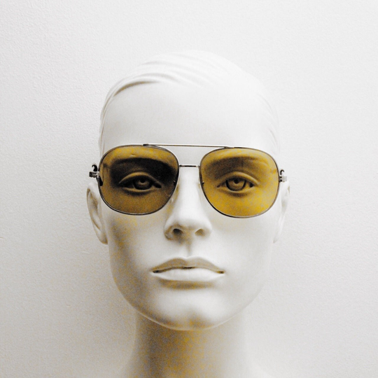 70S Vintage Square Aviator Sunglasses. Silver Metal Frame With Light Brown Real Glass Lenses. Mens Mod Aviators. Unused Nos. 60S