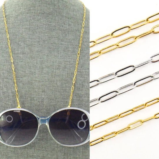 Paperclip Glasses Chain Men Women | Eyeglass Silver Gold Necklace Eye Sunglasses Lanyard Face Mask Holder