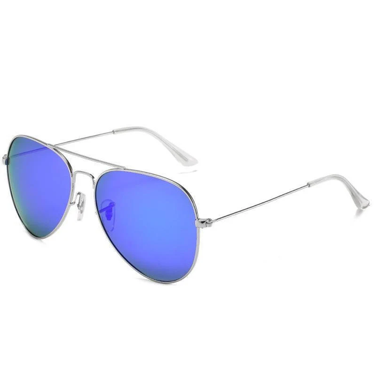 Polarised Aviator Uv400 Sunglasses, Silver Frame, Protected Lens, Unisex