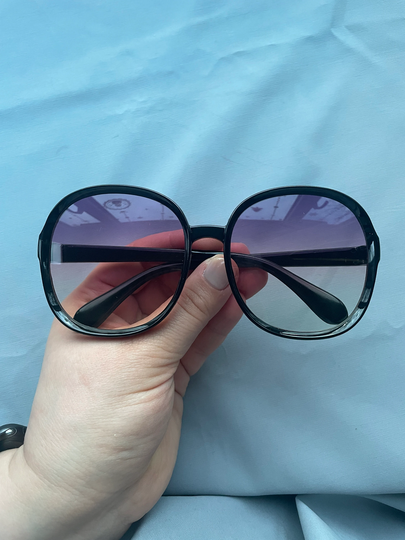 Oversized Black & Purple Sunglasses | Vintage Paris Hilton Style 2000S Sunglasses| Large Hippie Glamour Sunnies