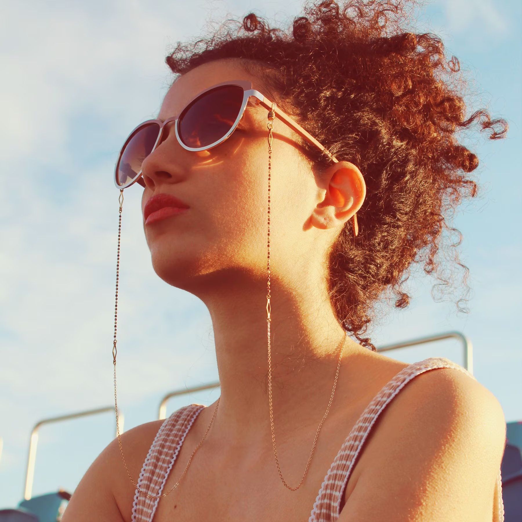 Dainty Glasses Chain Sunglasses Sunglass Strap Beaded Eyeglass Cord Eye Holder Lanyard Reading Gold - Blair