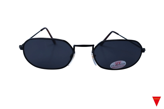 80's Hectogon Vintage Sunglasses, Black Metal Frame, Unworn Original Sunglasses Pilot Glasses Maid in Italy
