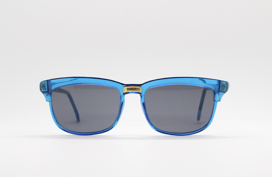 90S Vintage Cat Eye Sunglasses. Transparent Royal Blue Womens 60S Style Cateye Frame With Black Lenses. Nos Unused Cateyes