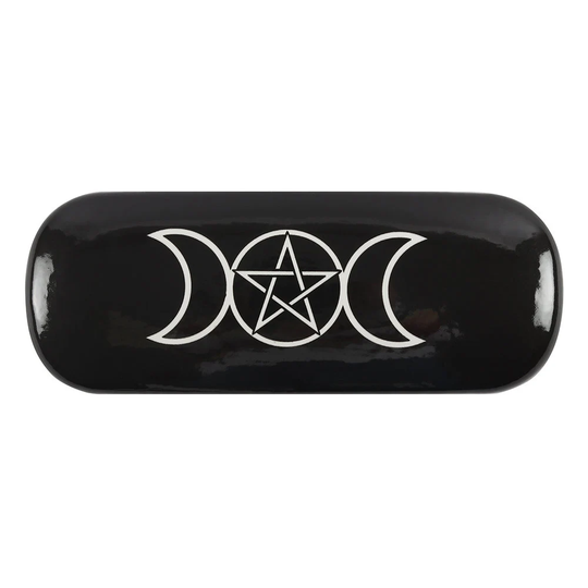 Black & White Pentagram Moon Glasses Case