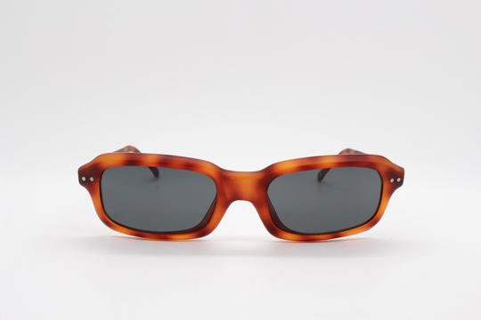 90S Vintage Mottled Tiger Sunglasses. Brown & Amber Matt Rectangular Frame With Black Lenses. Bnwt. Mens Unused Nos