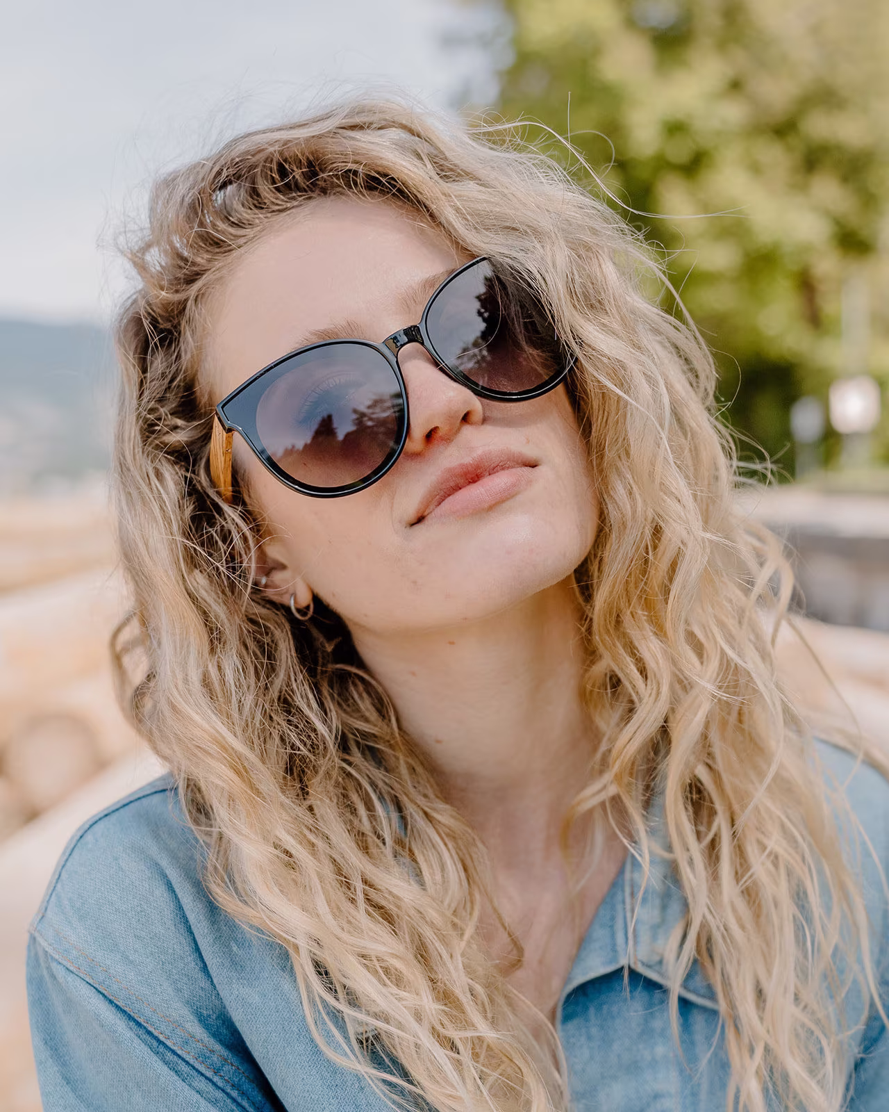 Eco Friendly Women's Oversized Designer Sunglasses With Polarized Lenses | Birthday Gift For Her