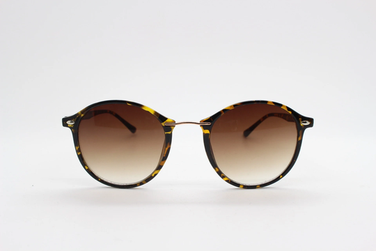 90S Vintage Round Sunglasses. Tortoise Slim Frame With Gold Metal Bridge & Graduated Lenses. Bnwt