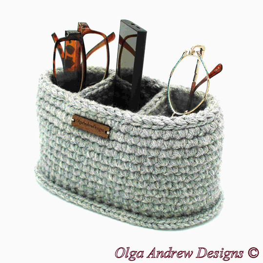 Large Tall Oval Divided Multiple Glasses Phone Remote Standing Holder, Cell Bedside Organizer, Stand, Olgaandrewdesigns