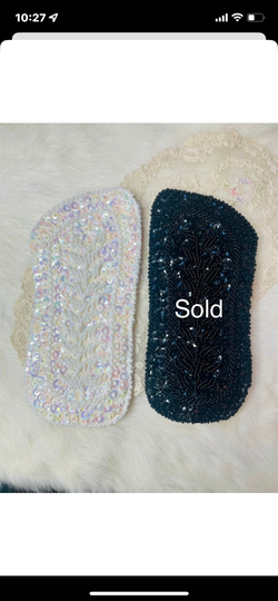 Vintage Sequined White Eyeglass Case