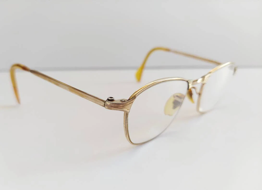 Vintage 1950S Gold Horn Rimmed Eyegkasses Frames