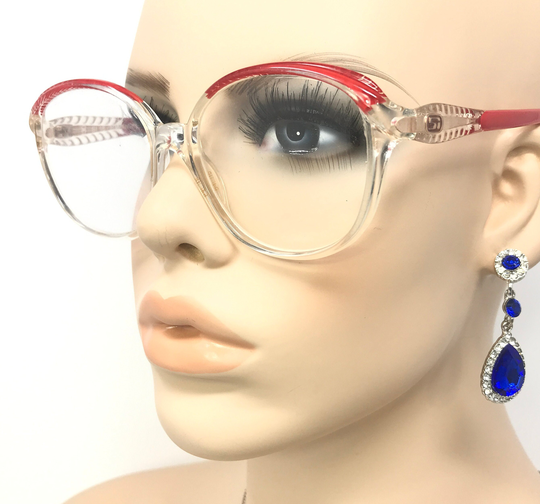 Vintage Cellidor Eyeglasses Glasses Frame Red Clear Square Used Eyeglass Frames Retro Germany
