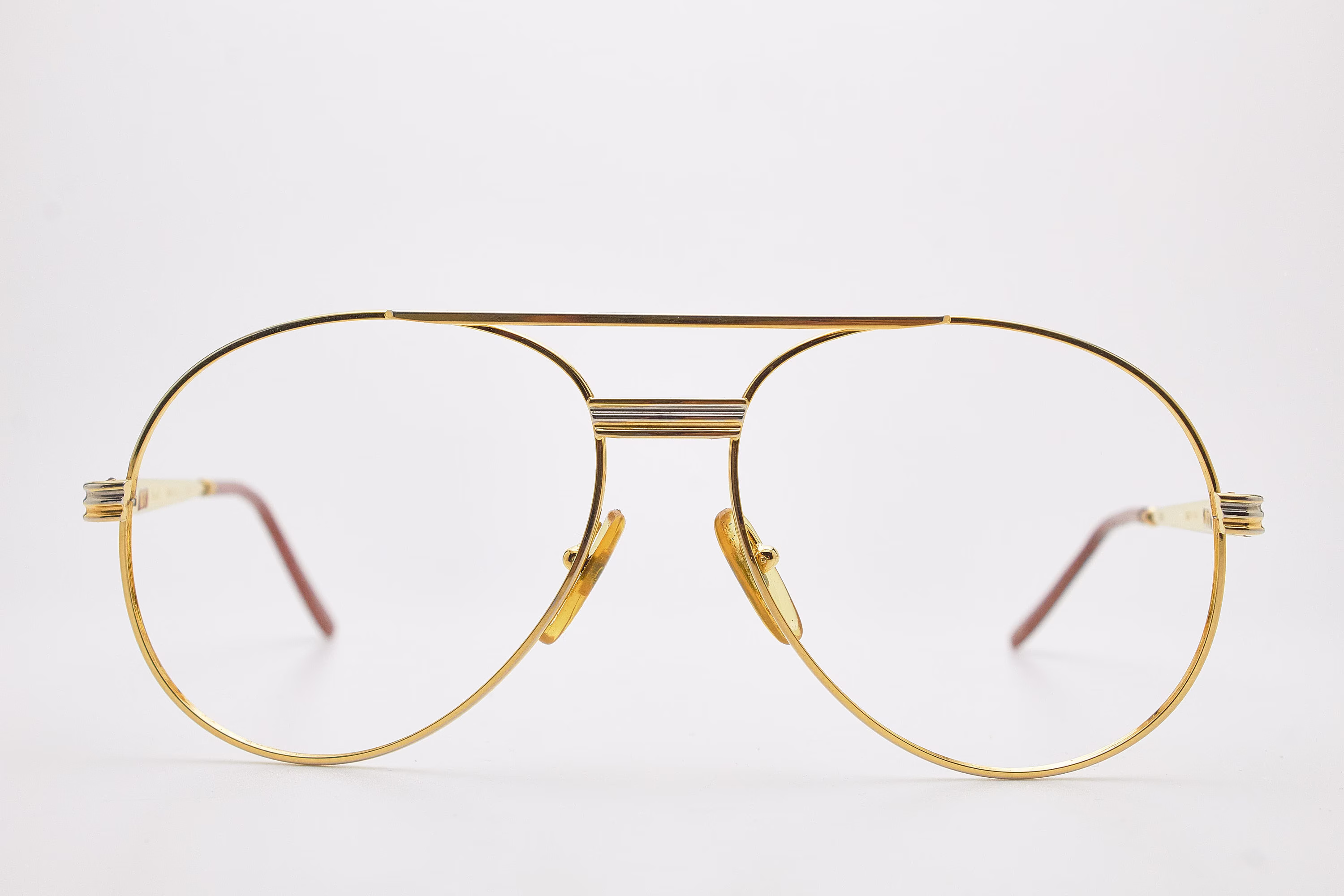 Vintage Glasses Man Persol Ratti Lincoln 59-16 18K Gold Aviator Frame Eyewear Classic Italy Fashion