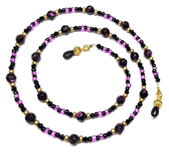 Purple/Black/Gold Eyeglass Chain Holder