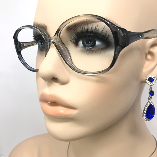 Vintage Terri Brogan 8706 Eyeglasses Glasses Frame Clear Blue Square Used Eyeglass Frames Retro