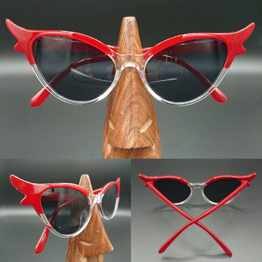 Red Double Tip Cat Eye Sunglasses 1950S Retro Rockabilly Pin-Up Uv400