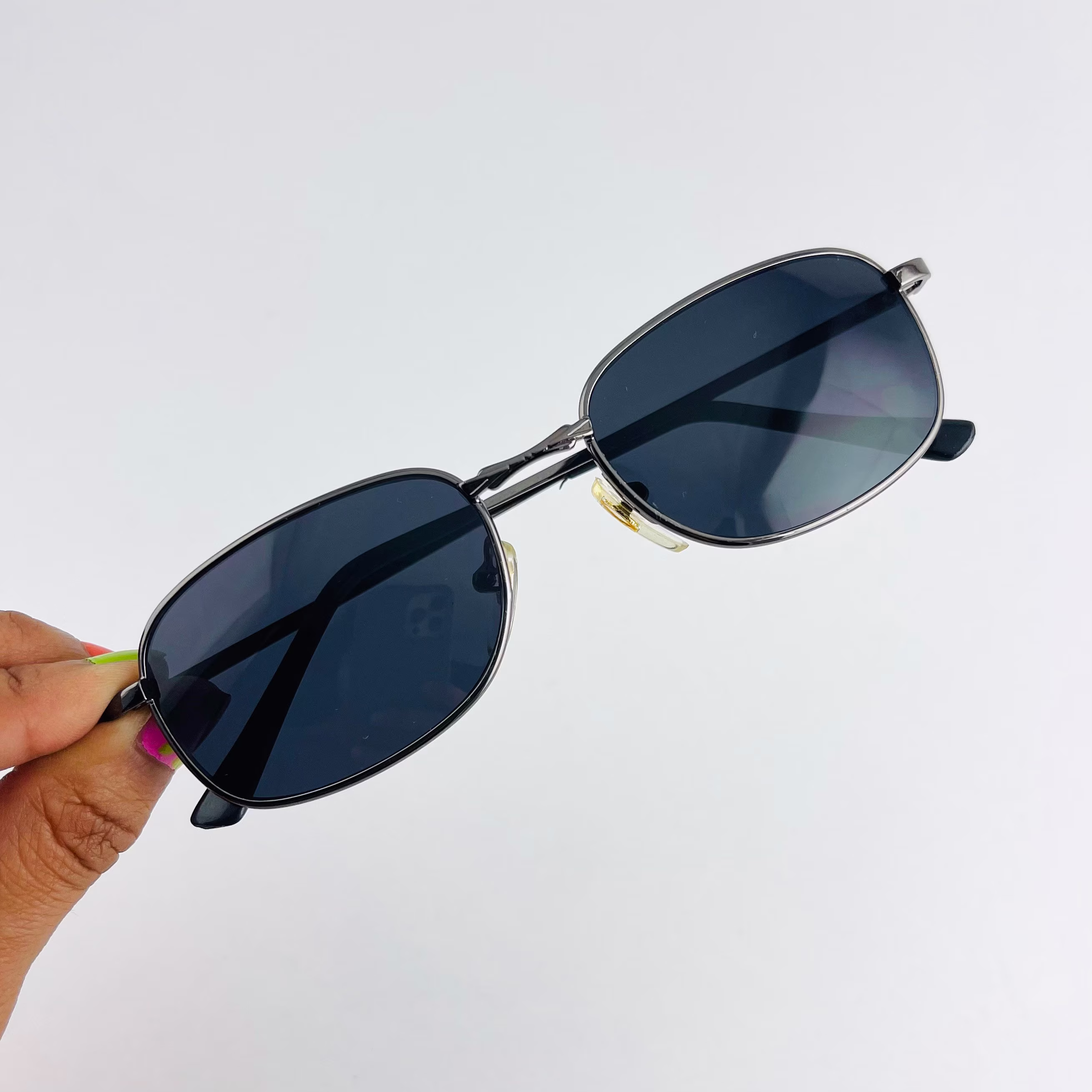 True Vintage Deadstock 90S Silver Wire Rectangle Sunglasses