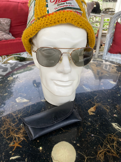 Vintage Pilots American Optical Aviators Sunglasses W/Case Vietnam Era Like New