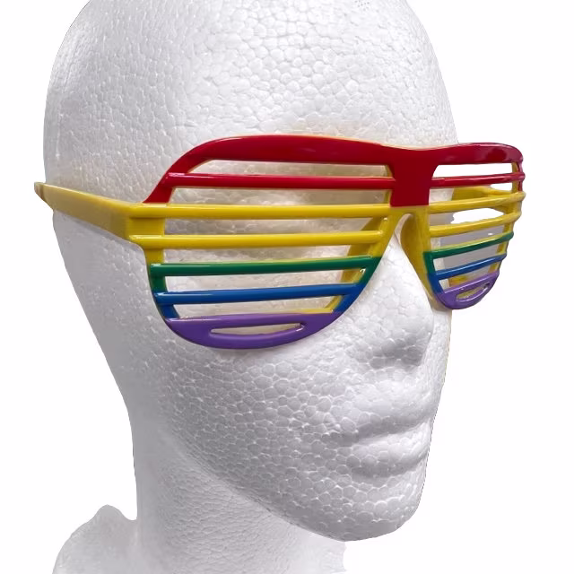 Adults Mens Womens Rainbow Shutter Sunglasses Glasses Shades Party Fancy Dress