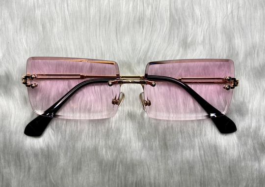 Vintage Transparent Rectangle Sunglasses Rimless Tinted Square Retro | 5 Colors