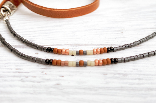 Mens Rugged Western Style Eyeglass Chain. Leather Sunglasses Holder. Simple Beaded Eye Glasses Beaded Leather Cord Neck Strap Leash