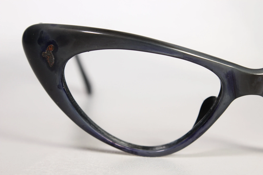 Pre-Owned Lozza True Vintage 1950's/Early 1960's Ladies' Women's Acetate Catseye Cat Eyes Eyeglasses Glasses Eyeglass Frames With Wear