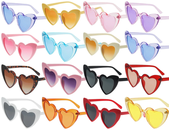 Heart Shaped Sunglasses, Hen Party Bridal Shower Bachelorette Bridesmaid Sunnies