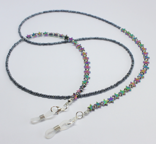 Eyeglasses Chain, Rainbow Hematite Stars Sunglasses Spectacles Holder, Glasses Accessory, Gift For Her