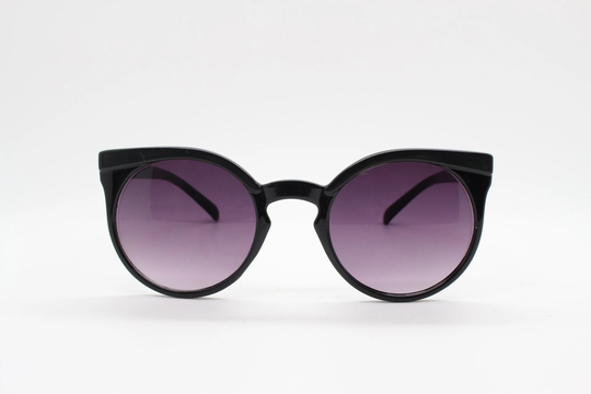 Vintage 80S Flat Top Cat Eye Sunglasses. Womens Black Cateye With Graduating Smoky Lenses. 50S Style Rockabilly Pin Up. Bnwt Catseye