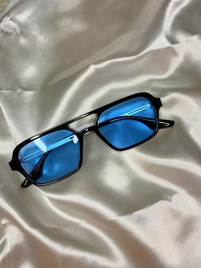 Blue Sunglasses, Uv Protected, Summer Holiday Trendy Sunglasses