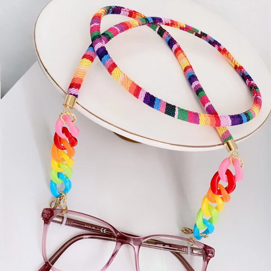 Rainbow Sunglasses Chain, Boho Glasses Chain, Raimbow Mask Sunglasses Holder, Eyeglass Chain