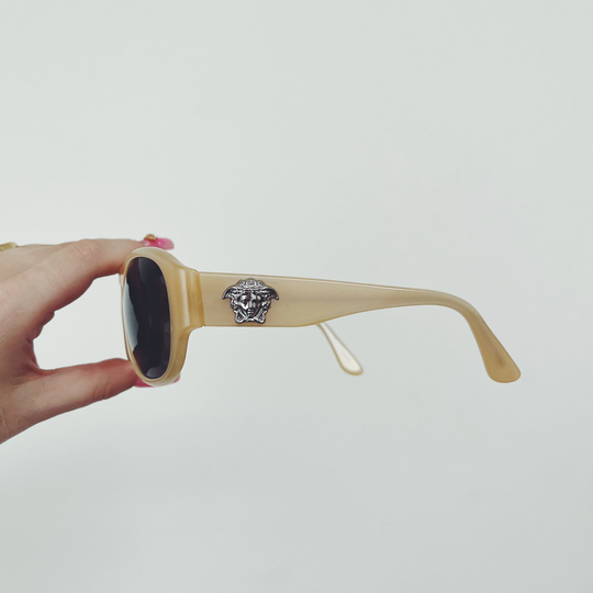 Vintage Versace Sunglasses With Tinted Lenses Silver Medusa Head Logo 90S 00S Y2K