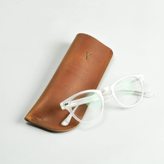 Tan Leather Glasses Case | Sunglasses Sleeve Brown Spectacles Slip Missouri