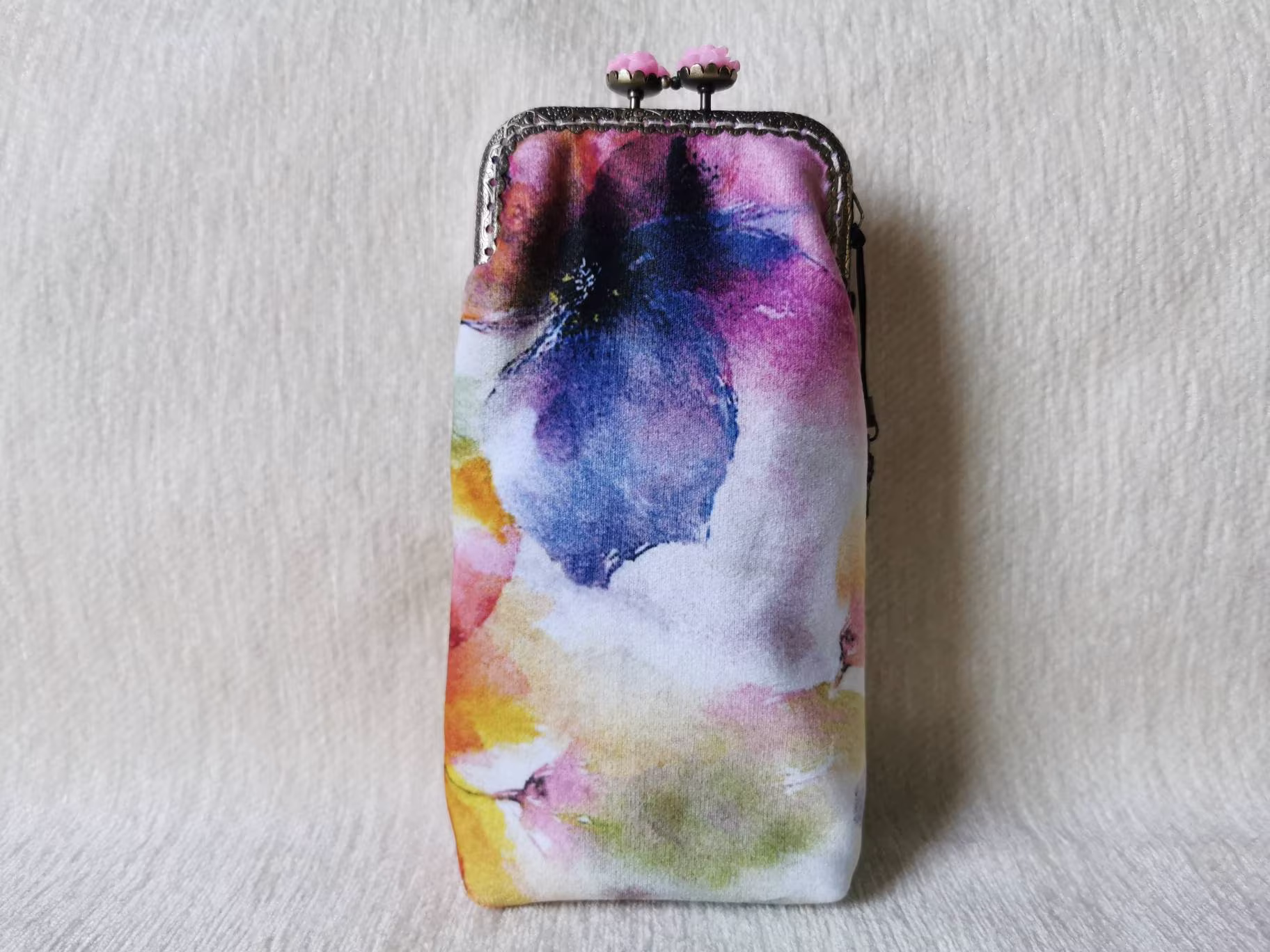 Eyeglass Case, Kiss Clasp Sunglass Soft Glasses Kisslock Eyeglasses Vintage Style Sunglasses Unique Gift For Her