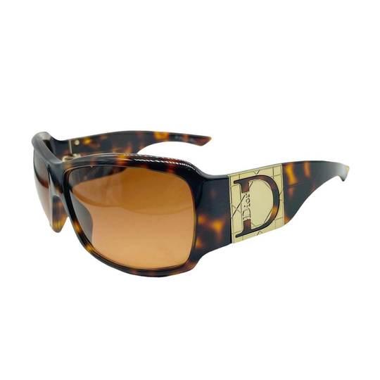Dior Sunglasses - Authentic Chunky Logo in Brown Tortoiseshell Vintage 90S Y2K