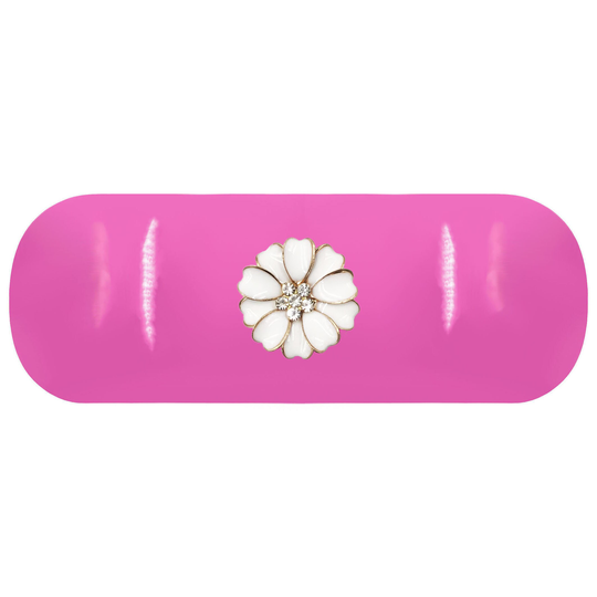 White Diamante Daisy Hard Glasses Case. Flower Spectacle Floral Reading Eyeglasses Garden Sunglasses Florist Birthday Gift