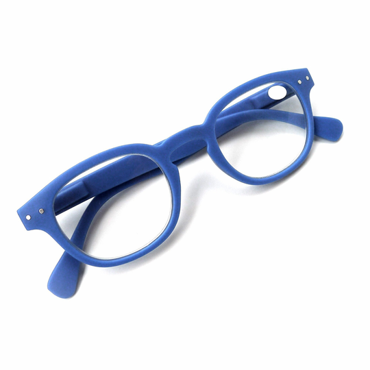 Cornflower Classic Blue, 1.75 Eyeglasses, Readers Cheaters, Large Lens Glasses, Spring Hinges