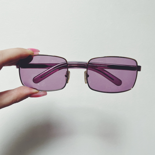 Vintage Gucci Pink Purple Square Sunglasses With Tinted Lenses Y2K 90S 00S