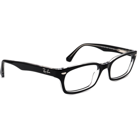 Ray-Ban Eyeglasses Rb 5150 2034 Black On Clear Rectangular Frame 50[]19 135