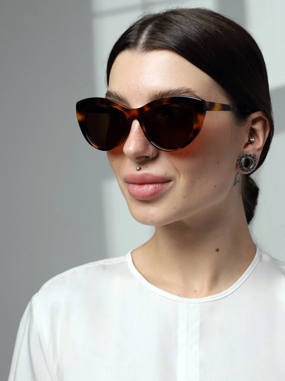 Fashion Sunglasses Women Black & Tortoise Shell With Polarized Lenses Uv400