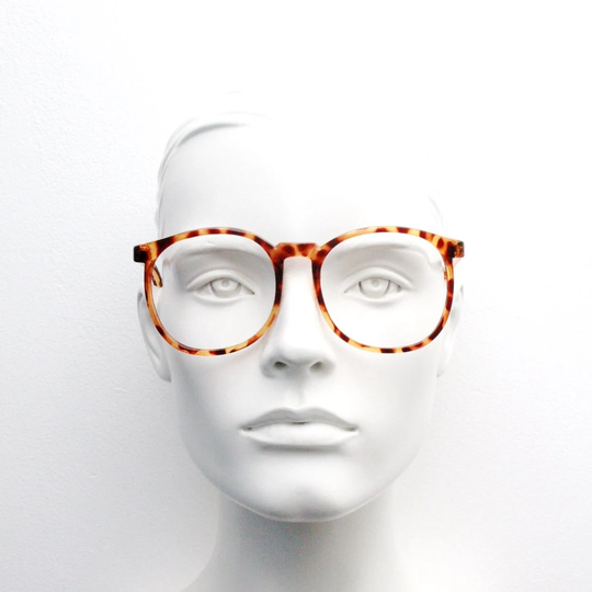 80S Vintage Round Glasses. Era Defining Oversized Slim Honey Tortoise Optical Frames. Prescription Eyeglasses. Rx Spectacles. Unworn Nos