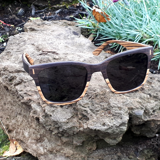 Personalized Wood Sunglasses, Engraved Custom Wooden Sunglasses, Groomsmen Walnut & Ebony Wood, Wood Unisex